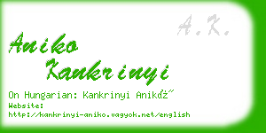 aniko kankrinyi business card